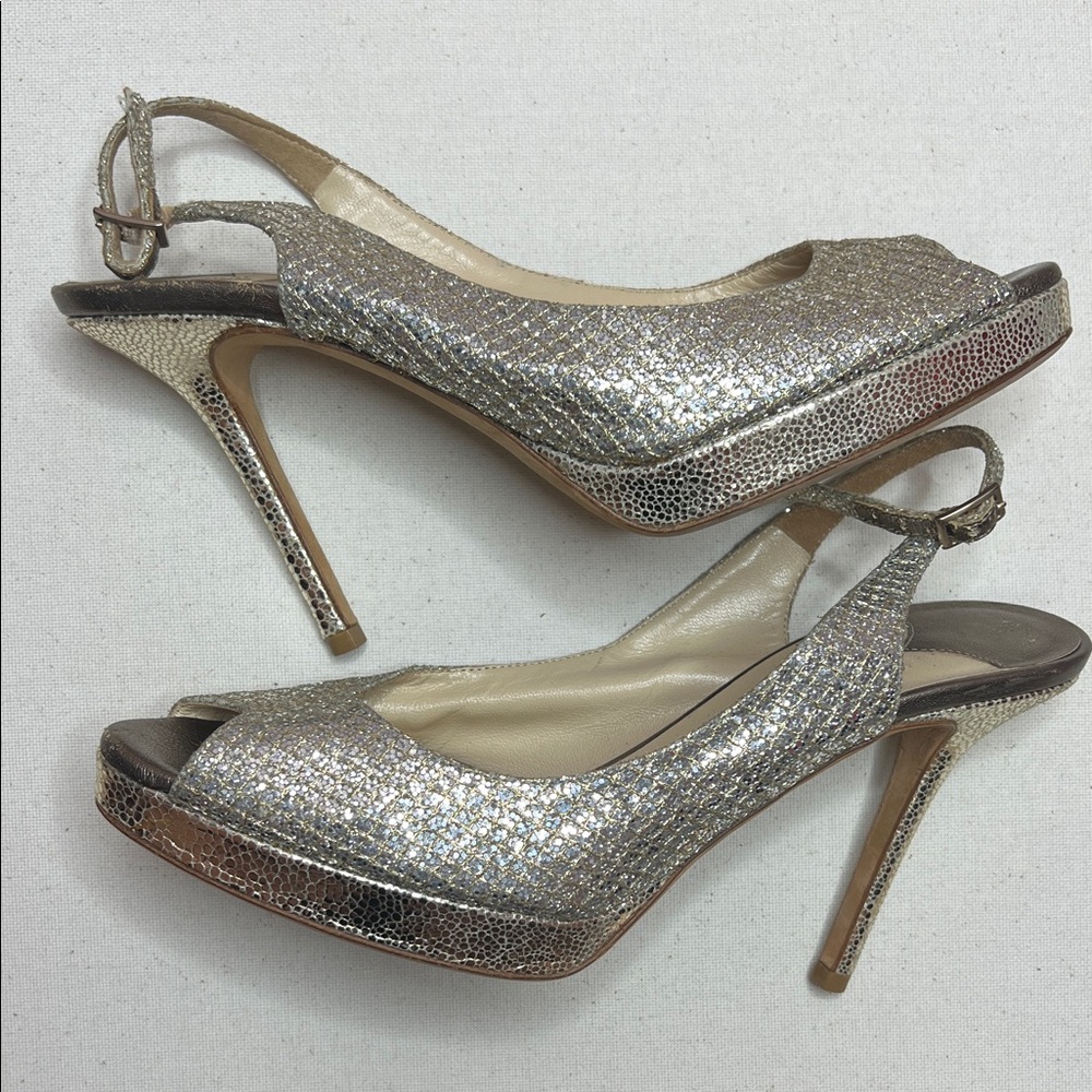 Jimmy Choo Glitter Accents Slingback Pumps Women's. Size 7 - Picture 3 of 6